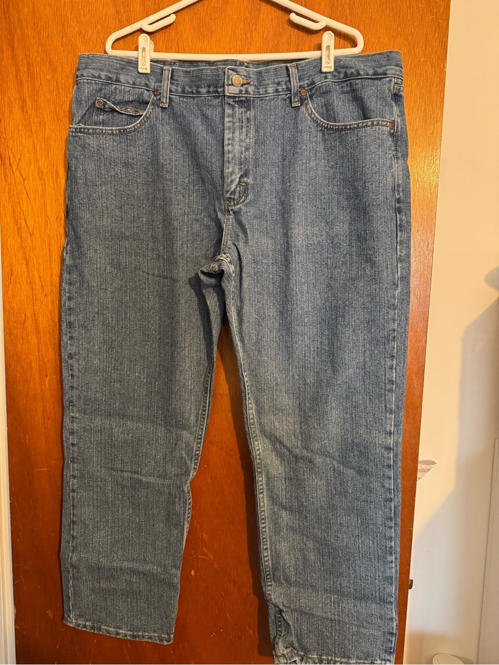 Lee Men's 42 z 30 Straight Leg Denim Jeans in Light Blue